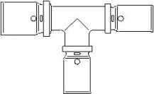 Прессовый тройник с уменьшенным отводом и проходом Oventrop 40 х 26 х 32 мм, 1513365