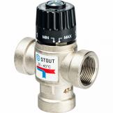 Stout Термостатический смесительный клапан для систем отопления и ГВС 3/4 ВР 20-43С KV 1,6 м3/ч, SVM-0010-164320