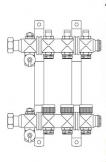 Oventrop Коллектор, 1, Multidis SFB 10, выход-3/4 ЕК, нержавеющая сталь, с байпасом и встроенными регулирующими вставками